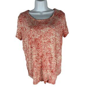 Simply Vera Vera Wang Womens Modern Tee Size M Pink Textured Print Rayon